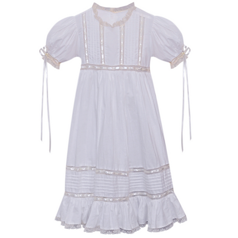 White Margaret Dress- Ecru Lace