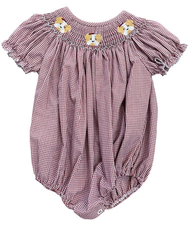Krewe Kids-Maroon Bulldog Bishop Smock Bubble