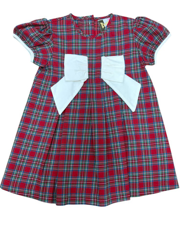 Banana Split-Kenzie Bow Dress Tartan Plaid