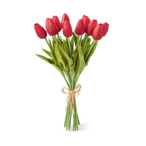 Mini Tulips 13 inch Redish Pink