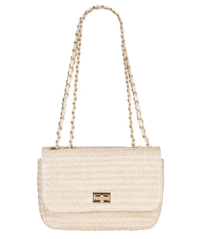 Esqualo Straw Handbag- OFF WHITE