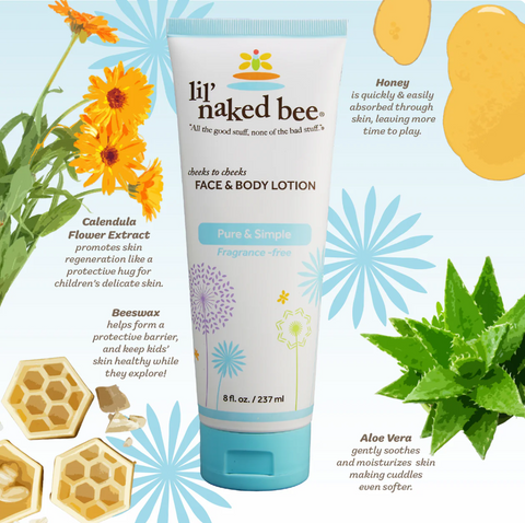 8 oz. Pure & Simple Cheeks to Cheeks Face & Body Lotion