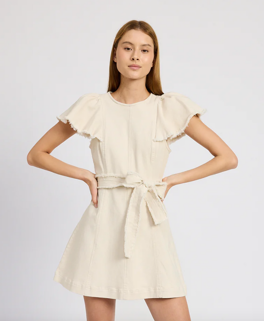 gwendolyn mini dress Verguenza Feather Trimmed Dress