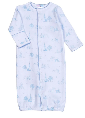 Blue Baby Toile Pima Converter Gown-Baby Loren