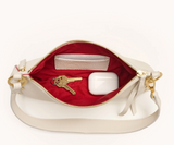 Leather Shoulder Bag Kyle-Calla Lily White/Brushed Gold