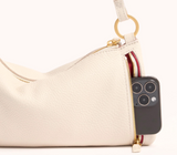 Leather Shoulder Bag Kyle-Calla Lily White/Brushed Gold
