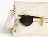 HAMMITT -Leather Crossbody Clutch VIP Med-Calla Lily White/Brushed Gold