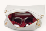 HAMMITT -Leather Crossbody Clutch VIP Med-Calla Lily White/Brushed Gold