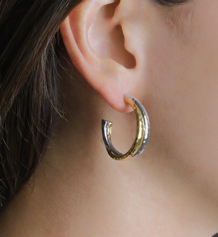 Farrier Mixed Metal Hoop Earrings-ANABEL ARAM
