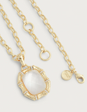 Bamboo With Stone Pendant Necklace - Mother Of Pearl-ANABEL ARAM