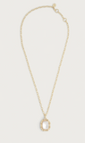 Bamboo With Stone Pendant Necklace - Mother Of Pearl-ANABEL ARAM
