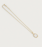 Bamboo With Stone Pendant Necklace - Mother Of Pearl-ANABEL ARAM