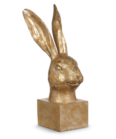 10.5" GOLD RABBIT BUST-Raz
