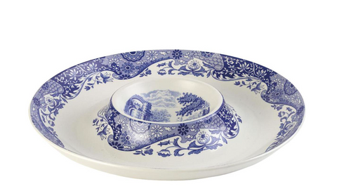 Blue Italian Chip & Dip Bowl- Spode