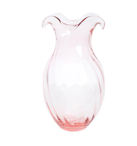 Hibiscus Glass Vertical Fluted Small Vase- vietri