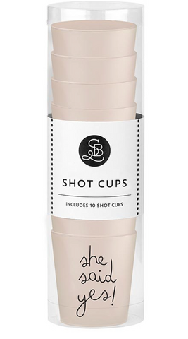SB Design Studio-Frost Shot Cups - She Said Yes! - Set of 10