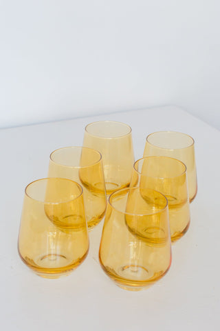 Estelle Yellow Stemless Wine Glasses