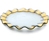 Annie Glass Gold Ruffle Buffet Plate