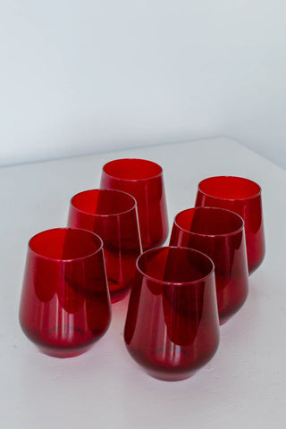 Estelle Red Stemless Wine Glasses