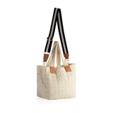 EZRA QUILTED NYLON TOTE, IVORY