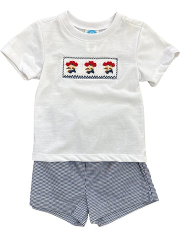 Krewe-Navy Colonel Smock Short Set