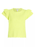 Design History Knit Ruffled Short-Sleeve Top