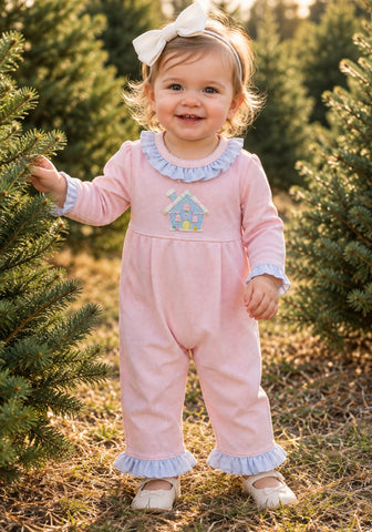 Squiggles gingerbread romper