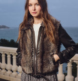 Molly Bracken- Bi-material zipped jacket