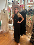 ELAN BLACK MAXI HALTER