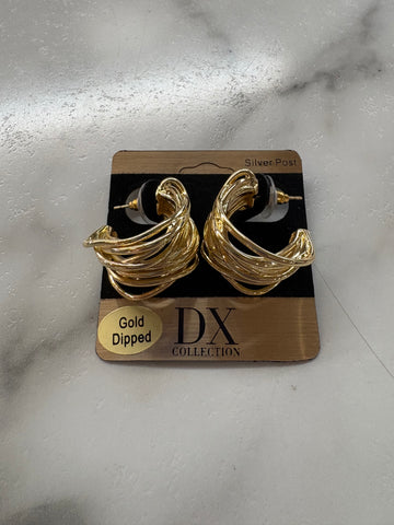 DX Collection- Gold Overlapping Hoops