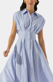 Beckett Tapered Waist Pleated Dress-Astr