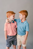 The Fairway Stripe Polo- Orange: