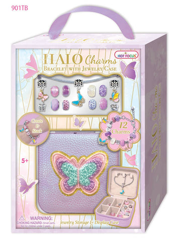 Halo Charms Bracelet & Jewelry Case, Tie Dye Butterfly
