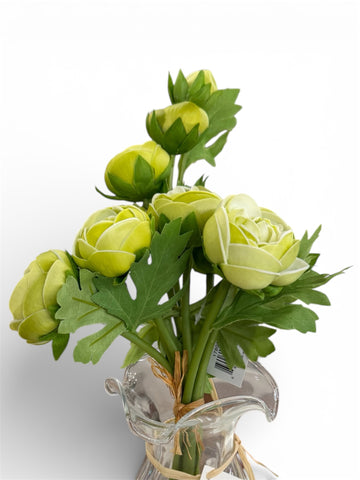 K&K-15 Inch Green Real Touch Ranunculus Bundle Vase not included
