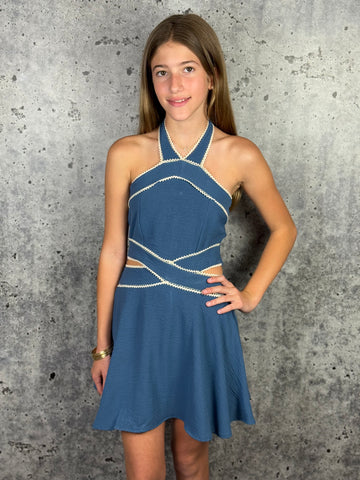 If So- Blue Halter Dress