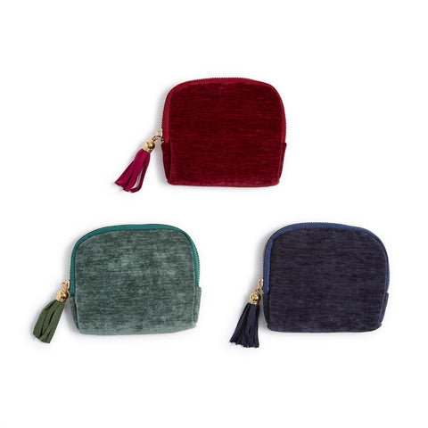 Two's Company Textured Velvet Pouch with Organized Interior