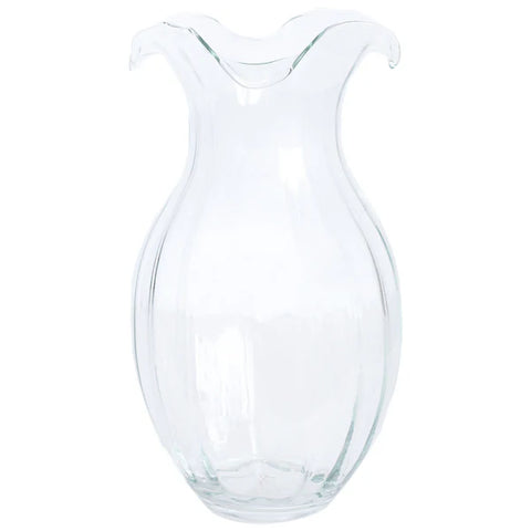 Hibiscus Glass Vertical Fluted Vase( 2 sizes)