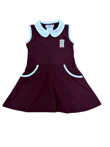 Ishtex-MAROON DOG DRESS