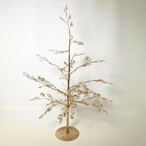 Elegant Pear Acrylic Gem Christmas Tree - Champagne 18.5"