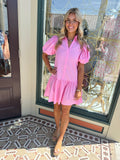 COLLARED TIERED MINI DRESS