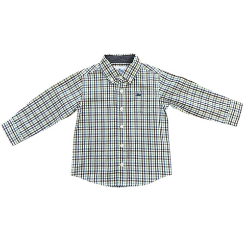 SouthBound-LS Navy/Green Dress Shirt