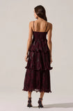 ASTR-Lupin Wine Floral Print Dress
