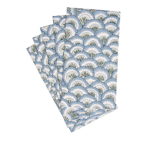 Caspari-Pontchartrain Scallop Blue Guest Towel