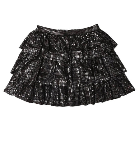 MIA NEW YORKMetallic sequin Ruffle Skirt