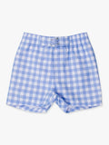 Periwinkle Blue Gingham Swim Trunks-RuffleButts