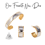 Bold Duo Hoops ~ 18k Gold Plated Stainless Steel Water Resistant ~ Deep South Originals