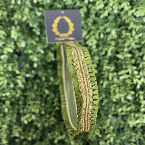 John Mark Enterprise- tassel DBL fringe Dupion Green