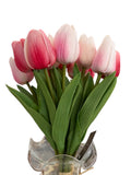 K&K-13 Inch Real Touch Mini Tulip Bundle (12 Stems) Vase not included
