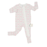 Hamner Hill-Girls Floral Heart Ruffle Double Zipper Romper