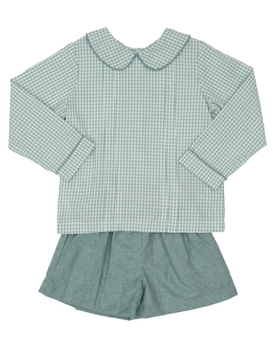 Tyler Teal Briar Check Short Set- The Oaks